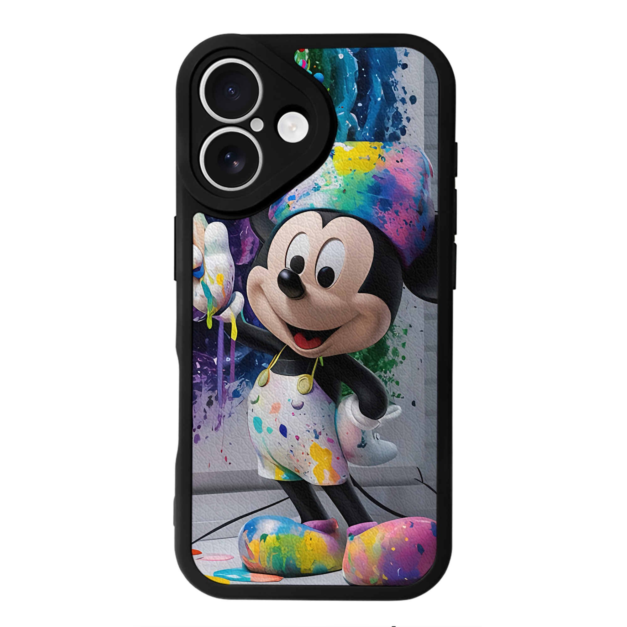 （画像用） ミッキーマウス Mickey Mouse 【iPhone 16シリーズ対応】シリコンスマホケース（レザー調） 材質：シリコン